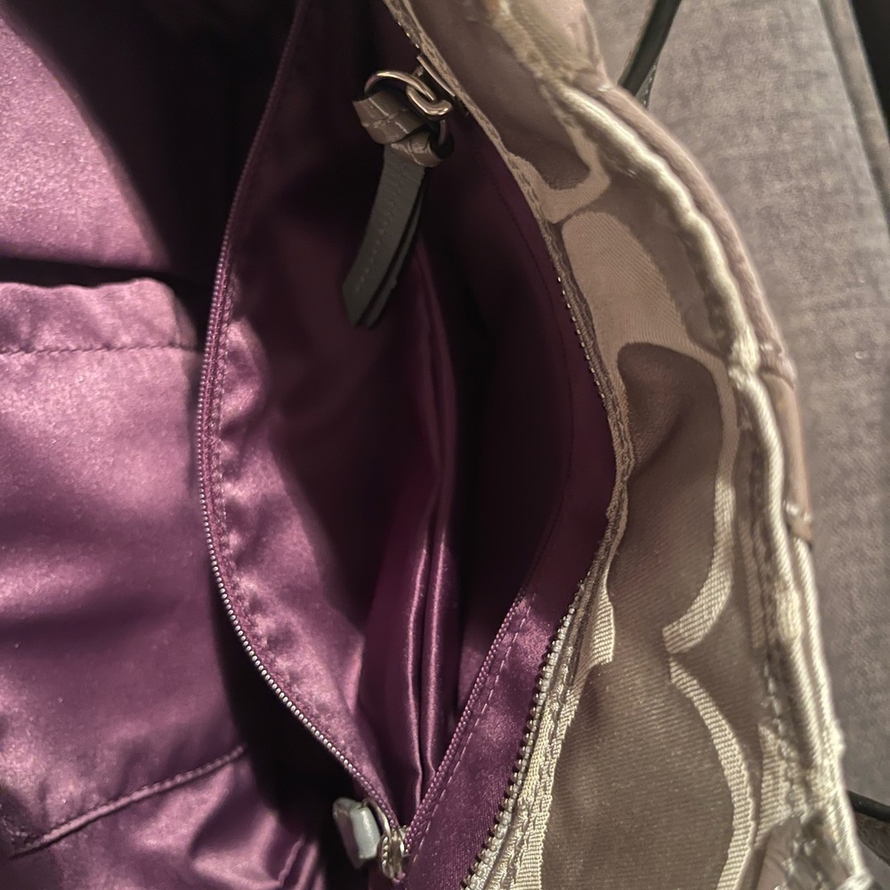 Authentic Coach Gray Pieced Patchwork Leather Sue… - image 6